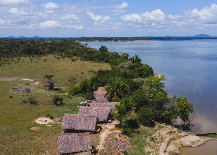 Aerial view of Orinoco River Lodge, where exceptional service meets luxury on the Orinoco River. Travel with Fishing ByEcolodge and indulge in a world-class experience tailored for the most discerning guests.